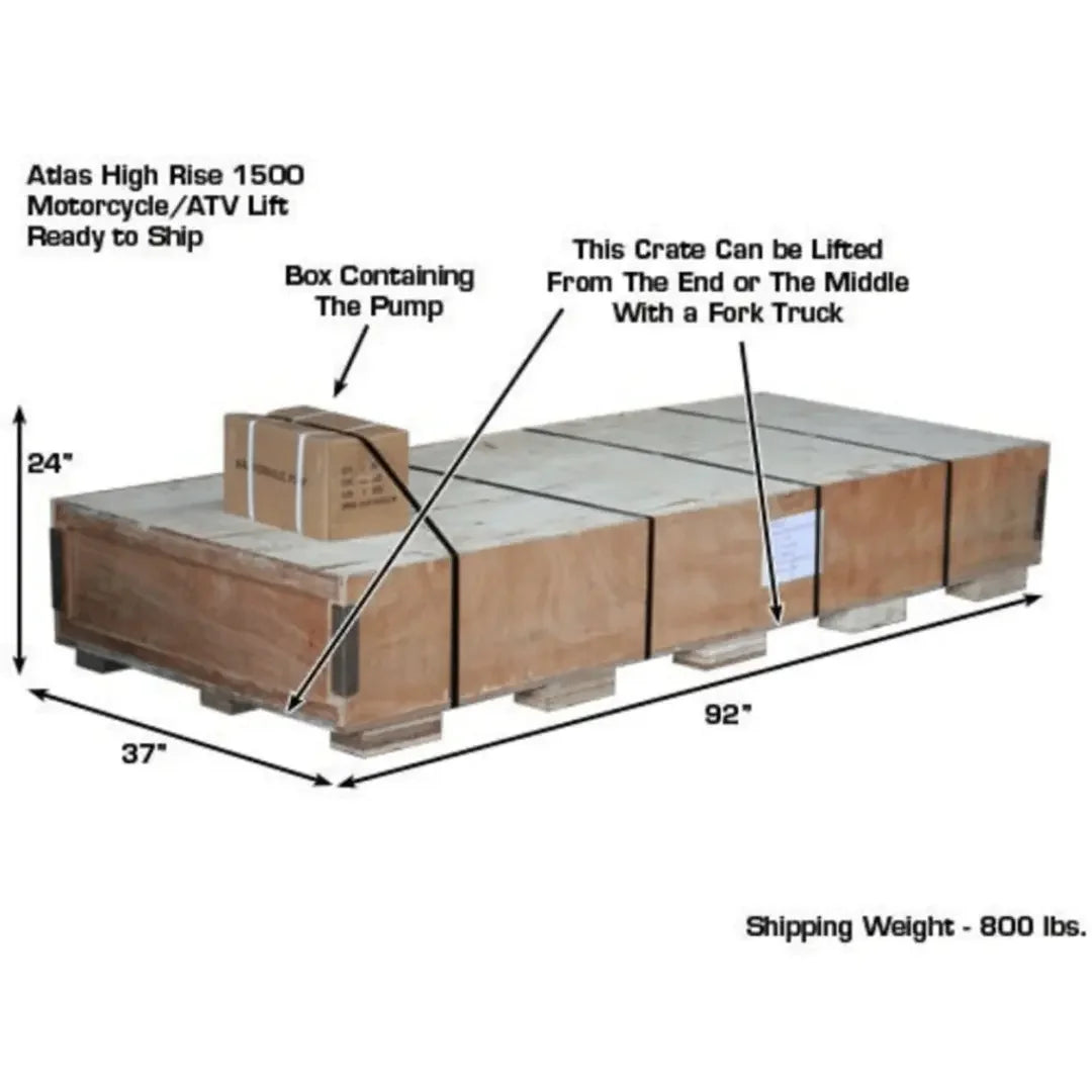 Atlas HI-RISE 1500 Motorcycle/ATV Lift 1,500 lb Capacity
