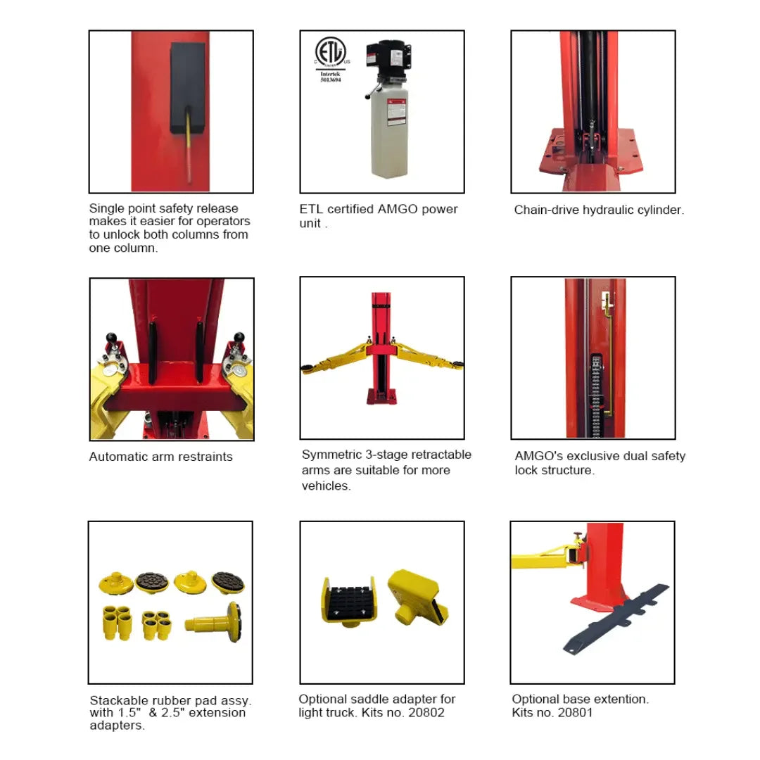 Amgo BP-9 9,000 lb 2 Post Lift