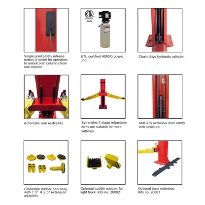 Amgo BP-9 9,000 lb 2 Post Lift
